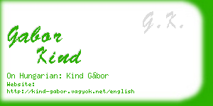 gabor kind business card